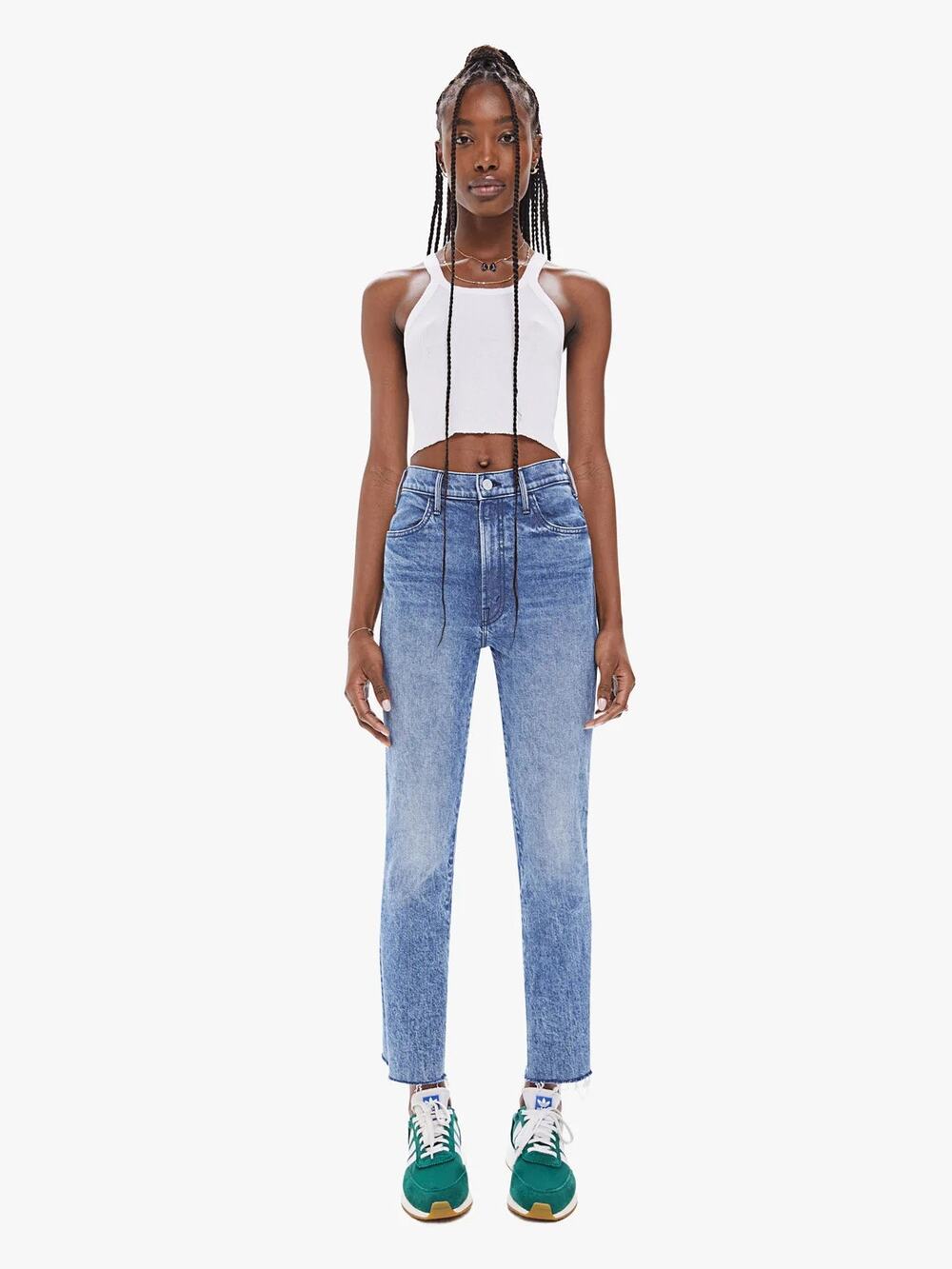 Mother The Hustler Ankle Fray High Rise Blue Jeans Far From Over Size 26